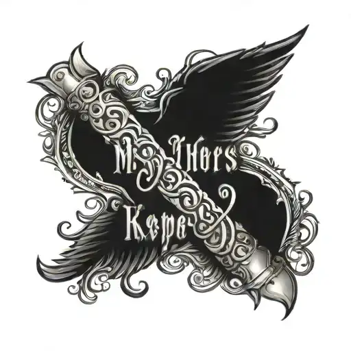 scroll that says my brothers keeper tattoo design idea