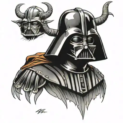 darth Vader goat head tattoo design idea