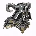 darth Vader goat head tattoo design idea