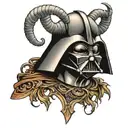 darth Vader goat head tattoo design idea