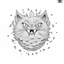 calcifer from howls castle making and eating food tattoo design idea