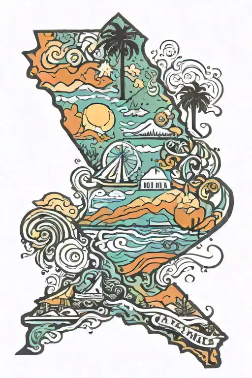 California state tattoo design idea
