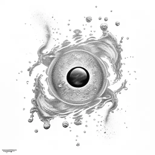 drop into water and under it a black hole   tattoo design idea