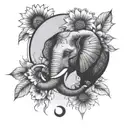 Elephant face infinity symbol heart abstract silhouette tattoo design idea
