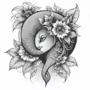 Elephant face infinity symbol heart abstract silhouette tattoo design idea