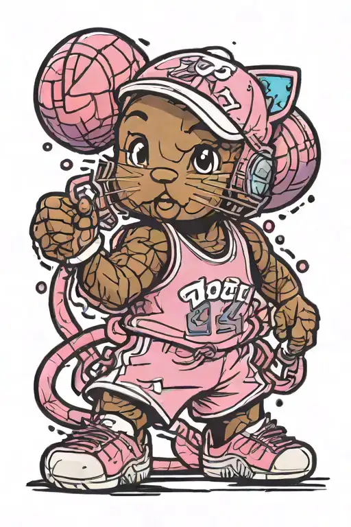 pink hello kitty kobe bryant tattoo design idea