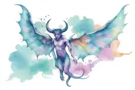 devil with spread wings tattoo design idea