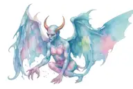 devil with spread wings tattoo design idea