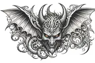 devil with wings tattoo design idea