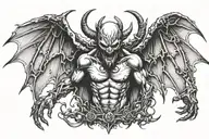 devil with wings tattoo design idea