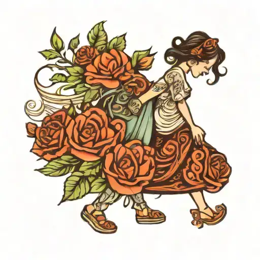 unconditional love mother to son walking tattoo design idea