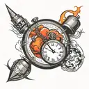 time bomb with 10:06 on it  tattoo design idea