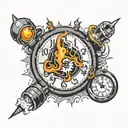time bomb with 10:06 on it  tattoo design idea