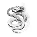 Snake with fire  tattoo design idea