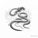 Snake with fire  tattoo design idea