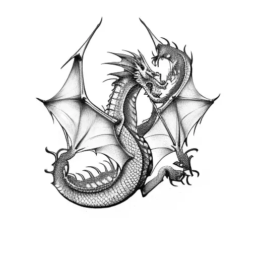 scaled dragon tattoo design idea