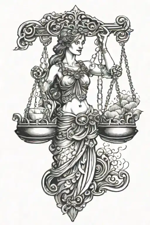 themis scales tattoo design idea