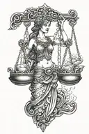themis scales tattoo design idea