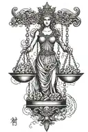 themis scales tattoo design idea