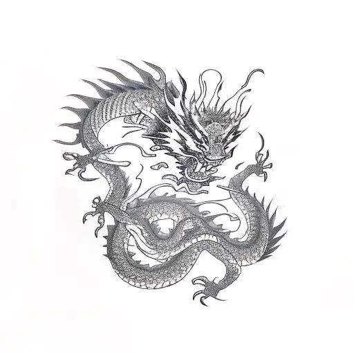 Dragon vs tiger vs snake tattoo design idea