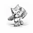 sonic the hedgehog cutting the grass with a sombrero tattoo design idea