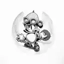 sonic the hedgehog cutting the grass with a sombrero tattoo design idea