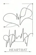 heartbeat with first name Naïa tattoo design idea