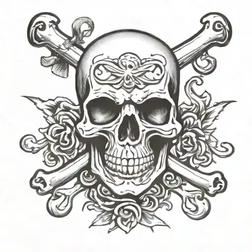 U D C 20th anniversary skull and crossbones est 2004   tattoo design idea