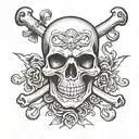 U D C 20th anniversary skull and crossbones est 2004   tattoo design idea