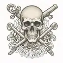 U D C 20th anniversary skull and crossbones est 2004   tattoo design idea
