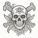 U D C 20th anniversary skull and crossbones est 2004   tattoo design idea