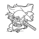 A minimalist design of kid majin boo anime tattoo design idea