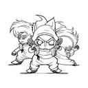 A minimalist design of kid majin boo anime tattoo design idea