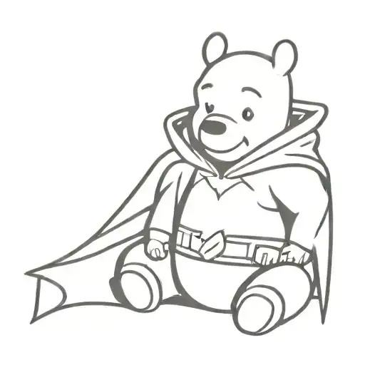 Winnie the Pooh as batman tattoo design idea
