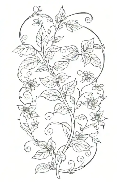religious vine tattoo design idea