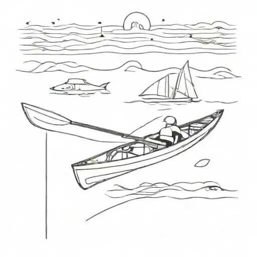 sea ​​kayak tattoo design idea