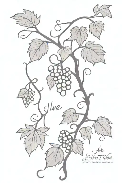 grape vine with words "I am the vine; you are the branches. If you remain in me and I in you, you will bear much fruit"  tattoo design idea