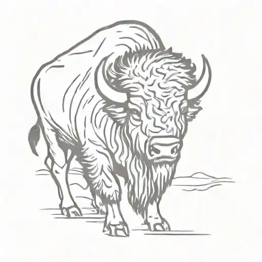 bison tattoo design idea