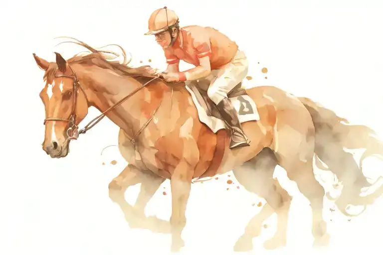 blantons bourbon horse and jockey horse racing tattoo design idea