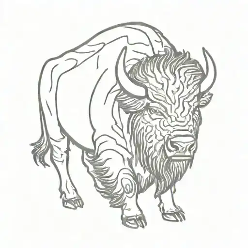 bison tattoo design idea