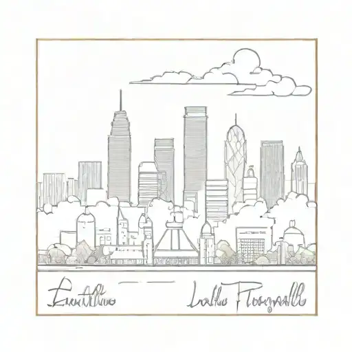 Louisville Kentucky skyline tattoo design idea