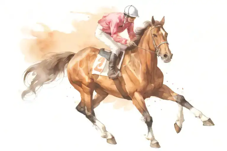 blantons bourbon horse and jockey horse racing tattoo design idea