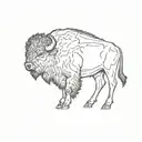 bison side profile outline filled tattoo design idea