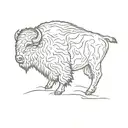 bison side profile outline filled tattoo design idea