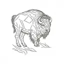 bison side profile outline filled tattoo design idea