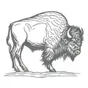 bison silhouette side profile tattoo design idea