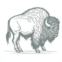 bison silhouette side profile tattoo design idea