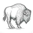 bison silhouette side profile tattoo design idea