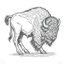 bison silhouette side profile tattoo design idea