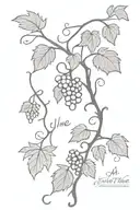 grape vine with words "I am the vine; you are the branches. If you remain in me and I in you, you will bear much fruit"  tattoo design idea